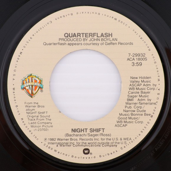 Quarterflash – Night Shift / Love Should Be So Kind 1982 45 rpm 7" Single Record - Picture 1 of 7